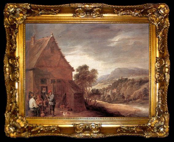 framed  TENIERS, David the Younger Before the Inn fy, ta009-2